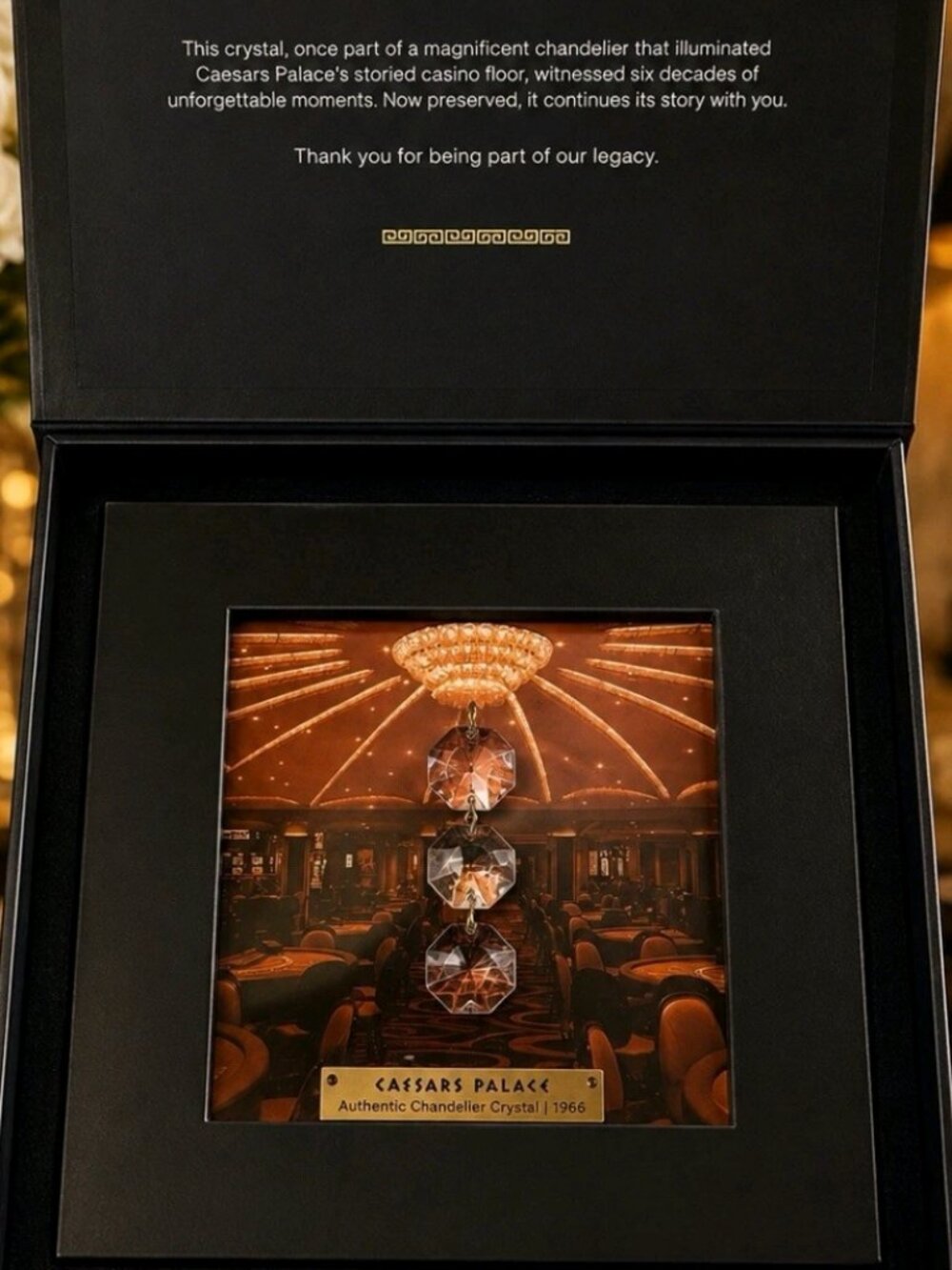 Caesars Palace Chandelier Crystal 60th Anniversary 1966 in case gift